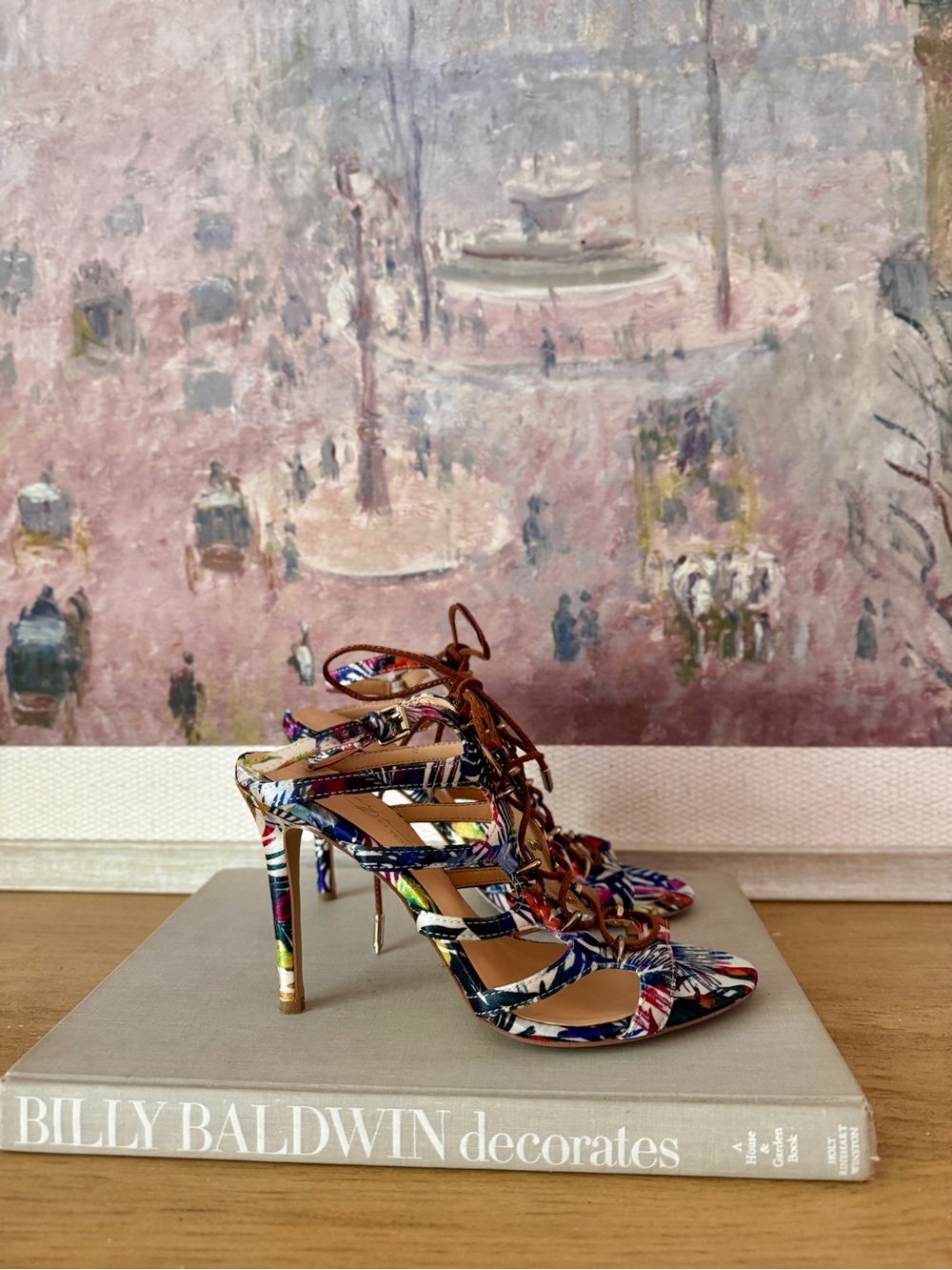 Daya by Zendaya Multicolor Strappy Lace-Up High Heel Sandals - Size 5.5